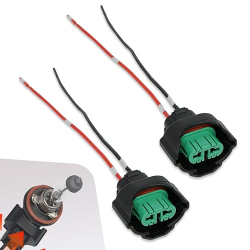 2PCS H11 H8 881 Female Adapters Wiring Harness Sockets, Car Light Wiring Harness Pigtail Connector, Vehicle Lighting Modification Accessories, Universal for Most Cars (Black)