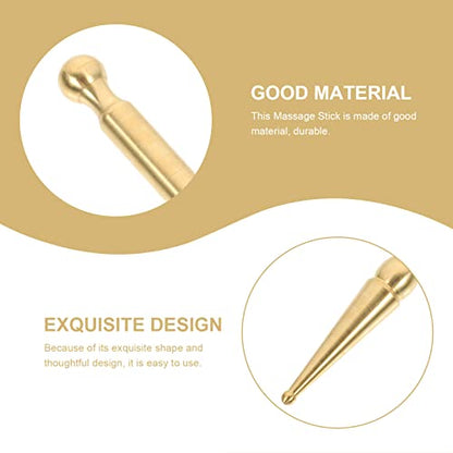 Healeved Brass Acupoint Tool for Trigger Point Massage Acupressure Pen for Muscle Relief and Improved Circulation Portable Massage Hand Tool Acupressure Stick