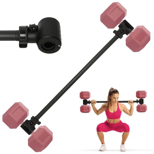 Dumbbell Barbell Converter Bar, Adjustable Weight Dumbbell to Barbell Converter, Easy Grip & Installation Weight Lifting Bar, Ideal for Strength Training Home Gym