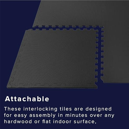 We Sell Mats 1/2 Inch Thickness Multipurpose EVA Foam Floor Tiles, Interlocking Floor Mat for Indoor Gym and Home Use, 24 in x 24 in, Black, 100 Square Feet (25 Tiles)