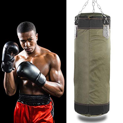 The New Hanging Boxing Punching Sandbag,Empty Training Boxing Hook Kick Sandbag Fight Karate Punch Punching Sand Bag Sandbag for Adults(0.6m-Green)