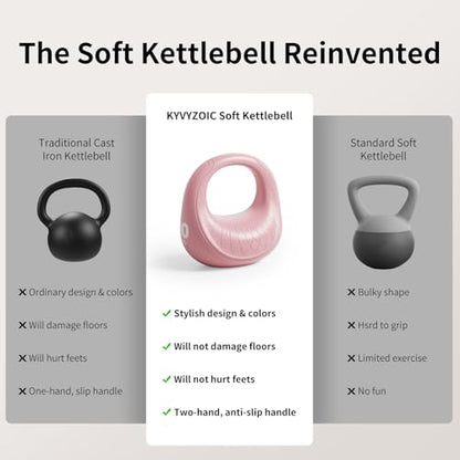 Soft Kettlebell, Kettlebells Anti-Slip Grip with Cushioned Impact-Resistant Base, Strength Training Kettlebells Sets for Home Workouts, Kettlebell for Women/Men/Beginners (6LB/10LB/15LB)