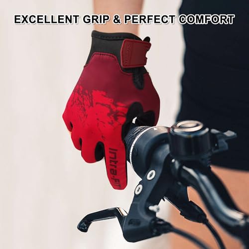 Cycling Gloves for Bike Riding Running MTB - color: Red, size: X-Large