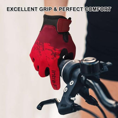 Cycling Gloves for Bike Riding Running MTB - color: Red, size: X-Large