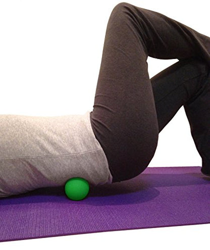 Massage Lacrosse Balls for Myofascial Release, Trigger Point Therapy, Muscle Knots, and Yoga Therapy. Set of 2 Firm Balls (Green and Yellow) - color: Green and Yellow