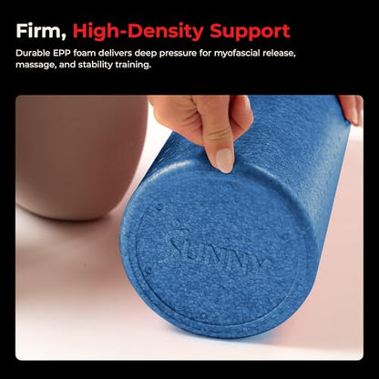 Sunny Health & Fitness 18" Blue High-Density Yoga Foam Roller - color: Blue, size: 18-Inch