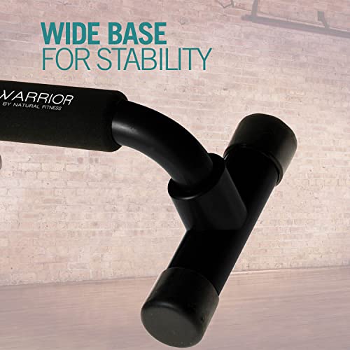 Warrior Pushup Bars - Upper Body Core and Chest Strength Fitness Training Stands - Angled with Comfort Grips and Stable Base for Home, Gym or Travel