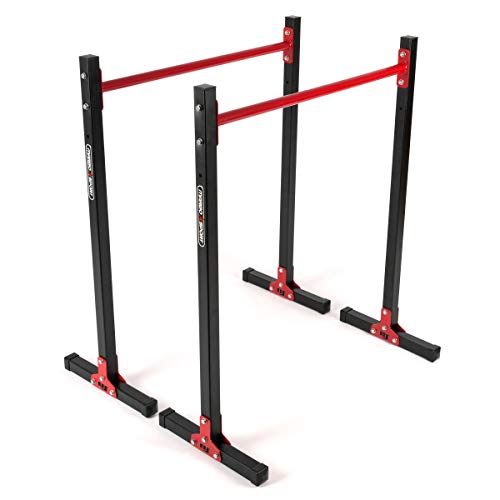 Marbo Sport Dip Station Dip Stand Push Up MH-D211 | Made in EU - color: Black-Red