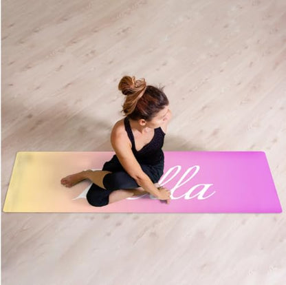 Custom Name Yoga Mat,Personalized Travel Yoga Exercise Mat,Non Slip,Perfect for Kids & Adults,Gradient Color D Series - color: Style 23