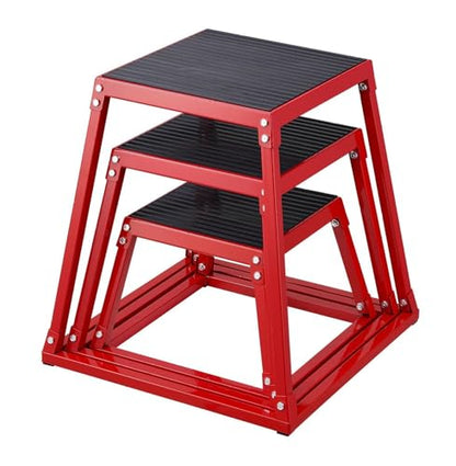 Plyometric Jump Boxes 12/18/24 Inch, 3-Piece Set - Anti-Slip Fitness Platform for Home Gym, Strength & Agility Training, Step Up Exercise Box
