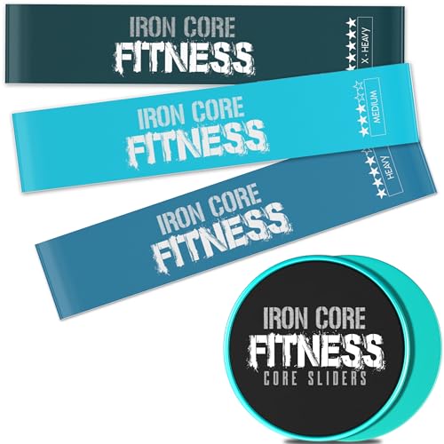 Sculpt Your Dream Glutes and Abs with Latex Mini Loop Resistance Bands and Core Sliders for Working Out– Durable and Portable Equipment for Booty Gains, Core Strength, and Total Body Workouts