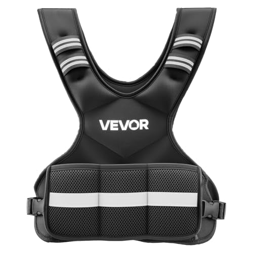 VEVOR Adjustable Weighted Vest, 4-10lbs/20-32lbs/24-40lbs/40lbs Comfortable X-Shape Body Weight Vest Set with 6/8 Weight Packs and Reflective Stripe, for Men Women, Workout Equipment for Strength Training Running Jogging - size: 4-10 lbs