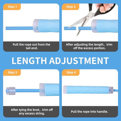 YUEDONG Fitness Jump Rope for Women & Men, 7MM PVC Cardio Rope for Fat Burning, Tangle-Free Ball Bearings, Adjustable Length, Beginner Home Workout Rope