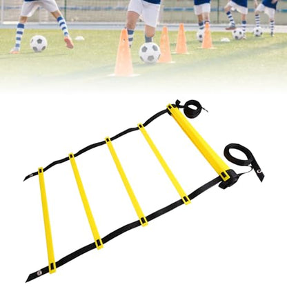 Agility Ladder Footwork Exercise Ladder Speed Training for Sports with Portable Design for Football Basketball Tennis Soccer Fitness Home Gym - size: 4 Meters and 8 Rung