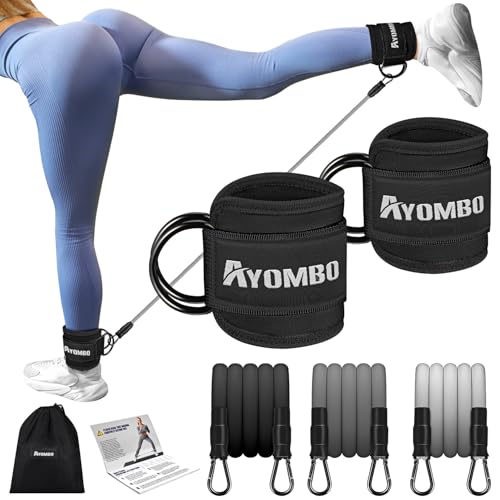 Ankle Resistance Bands with Cuffs, Home Gym Workout Equipment, Lifting Glute Butt Exercise Equipment for Women, Ankle Weights Fitness Set, Leg Booty Equipment for Training Perfect Body Shape