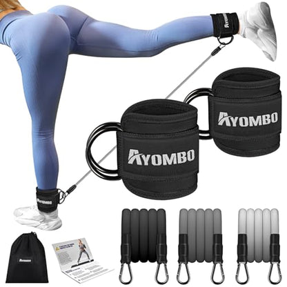 Ankle Resistance Bands with Cuffs, Home Gym Workout Equipment, Lifting Glute Butt Exercise Equipment for Women, Ankle Weights Fitness Set, Leg Booty Equipment for Training Perfect Body Shape
