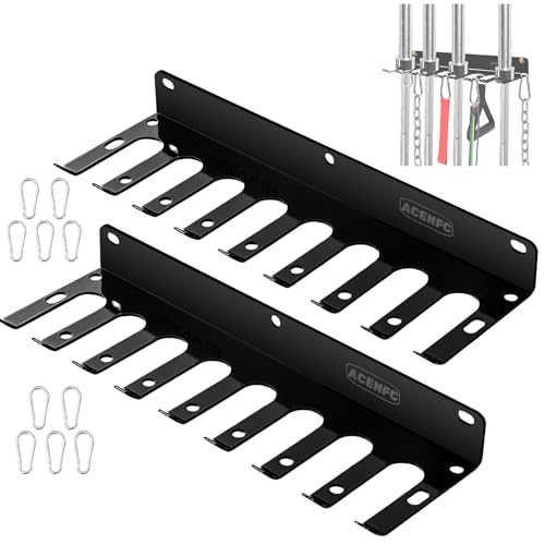 Wall-Mounted Gym Organizer, Barbell Holder Wall Mount, Resistance Band Storage Rack, Home Gym Accessories Holder