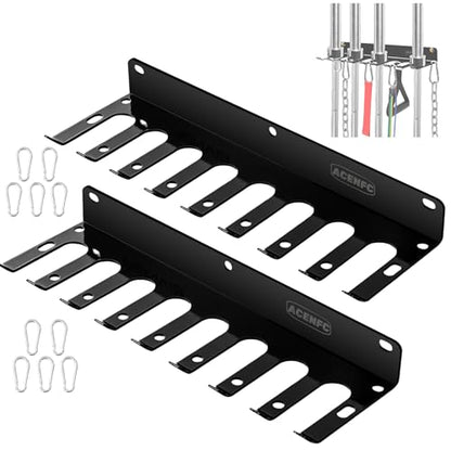 Wall-Mounted Gym Organizer, Barbell Holder Wall Mount, Resistance Band Storage Rack, Home Gym Accessories Holder