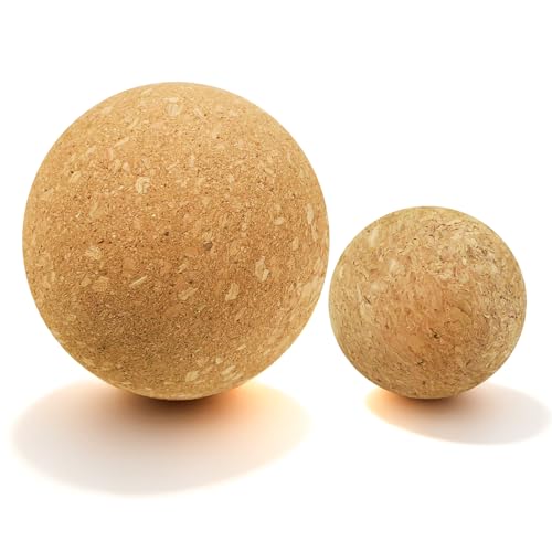Cork Massage Balls-2 Pack Trigger Point & Myofascial Release Balls for Plantar Fasciitis, Foot, Back & Muscle Knots