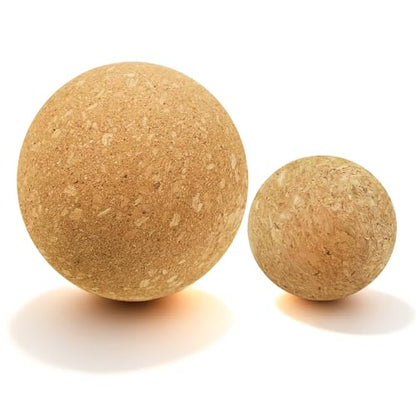 Cork Massage Balls-2 Pack Trigger Point & Myofascial Release Balls for Plantar Fasciitis, Foot, Back & Muscle Knots