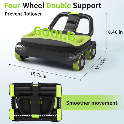 IRISFLY New 4-Wheel Abdominal Roller,Upgraded High-Performance Ab Roller Wheel,Automatic Rebound Ab Roller Board, Strengthen Core & Abs, Ab Machine Perfect for Home Workout
