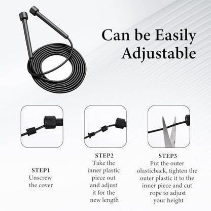 36PCS Adjustable PVC Jump Rope Bulk - 9.4ft Black Jump Ropes for Cardio Fitness, Workout, Training - Tangle-Free Plastic Jumping Rope Bulk for Men & Women