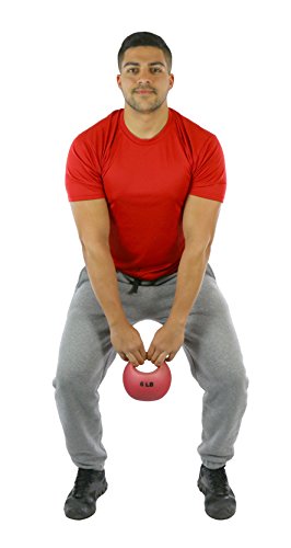 CanDo 10-3292 One Handle Medicine Ball, 6 lb, Red - size: 6 lbs