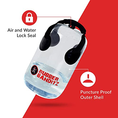 Rubberbanditz Adjustable Kettlebell Set - Water Weight Bag for Strength Training, Portable Water Aerobics, and Exercise - Portable 40 lb Fillable Kettlebell Alternative to Sand Kettlebell