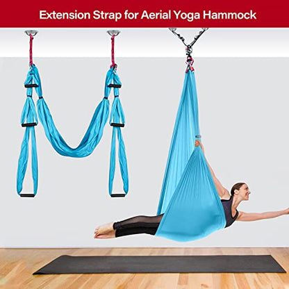 23KN (5070 lbs) Heavy Duty Straps - 2 Pack Adjustable Daisy Chain Webbing for Aerial Yoga, Hammock, Fitness & Rigging - CE/EN566 Certified, Red/Grey - color: Red