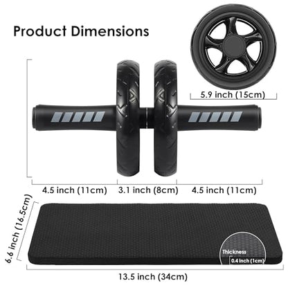 Arespark Ab Roller Wheel, Home Gym Equipment for Core Workout, No Noise Exercise Wheels with Knee Pad, Fitness Training Wheel Abs Workout Equipment for Sports