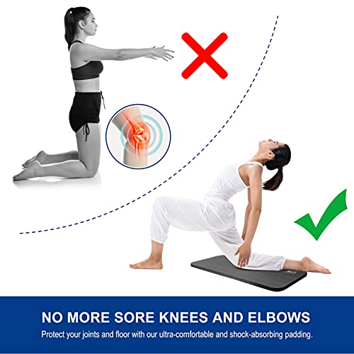 MRO Yoga Knee Pad Cushion –Premium Exercise Knee Pad - Eliminate Pain During Home Workout - Extra Padding & Support for Knees, Wrists, Elbows - Complements Your Yoga Mat 24''X10''X0.6''