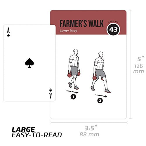 Kettlebell Workout Cards, Instructional Fitness Deck for Women & Men, Beginner Fitness Guide to Training Exercises at Home or Gym - style: Kettlebell