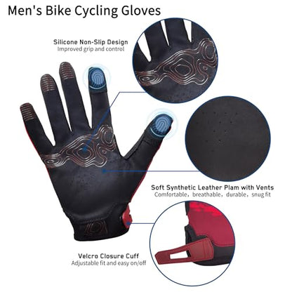 Cycling Gloves for Bike Riding Running MTB - color: Red, size: Medium