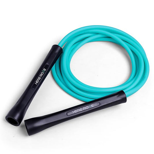 Hererope 6MM PVC Jump Rope for Men & Women Fitness, Speed, Tricks, Cardio Training, Boxing Jump Rope with Unbreakable Handles and Non-Kinking Skipping Rope, Adjustable Jumprope for Indoor Outdoor - color: Turquoise