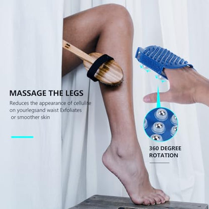 Gadpiparty Palm Shaped Massage Glove 7 Roller Ball Body Brush Handheld Body Massager for Muscle Soreness Relief Cellulite Massage Bath and Full Use