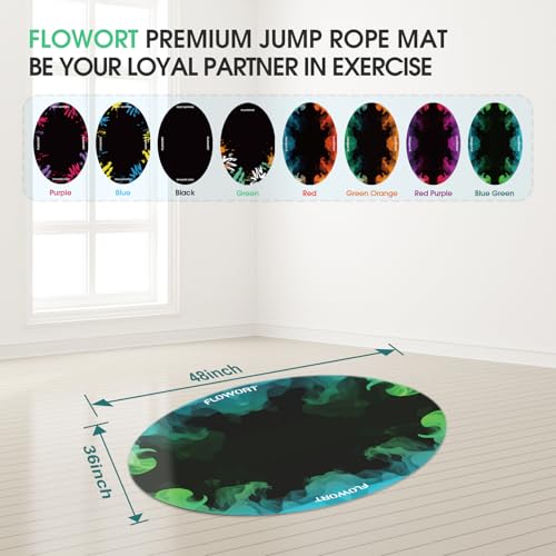 48"x36" (5mm) Jump Rope Mat - color: Blue＆Green