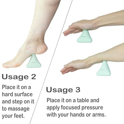Trigger Point Massage Ball, Manual Massager Tool for Muscle Knot Deep Tissue Relief Myofascial Release Physical Therapy Hip Flexor Iliacus Psoas Hand Foot Back. 2.8×2.9” (Green) - color: Green