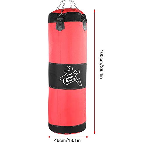 Boxing Punch Bag Heavy Duty Punching Bag with Chains for Boxing Training Fitness Sandbag(1m Red) Martial Arts