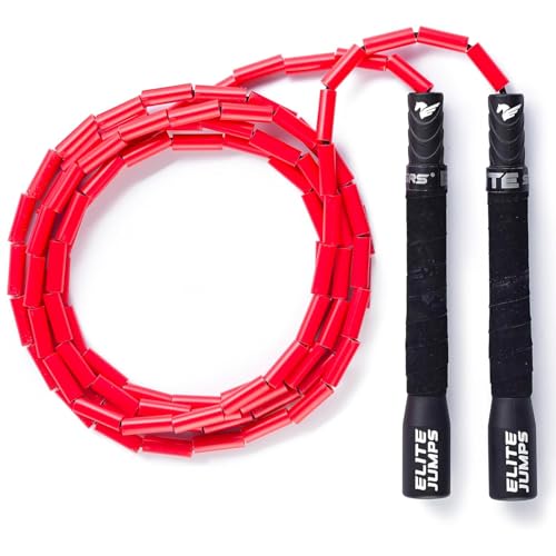 Freestyle Beaded Jump Rope for Cardio Training - Workout Jump Rope with Unbreakable Long Handles and Shatterproof Beads - Designed for Beginners or Pros - Ideal Fitness