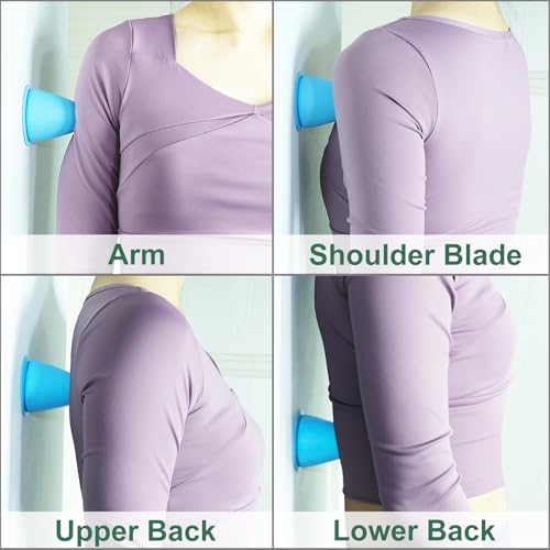 Trigger Point Massage Tool, Manual Massage Ball with Suction Cup for Muscle Knots Soreness Deep Tissue Myofascial Release Hip Flexor Iliacus Psoas Neck Shoulder Back Thigh Foot. (Blue)