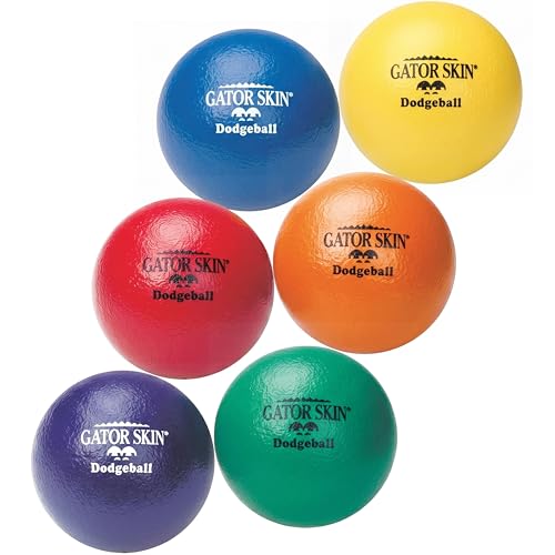 S&S Worldwide Gator Skin Foam Dodgeballs - Easy Grip Starter Balls, Low Density Foam for No Sting, Durable Coating, Tear and Puncture Resistant, 6 inch Small Size for Kids, Multicolor, 6 Pack