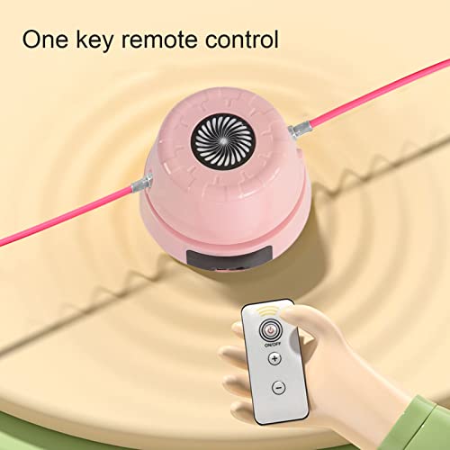 ciciglow Jump Rope Machine with Remote, Jump Workout Entertaining Interaction Rope Skipping Machine for Family, Office, Gym, Party - color: Pink
