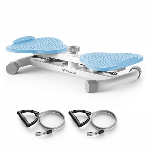 MERACH Waist Twister Machine Exercise, Ab Twist Board with 300 lbs Weight Capacity, Abs Workout for Slim Waist and Core Ab Exercise, Noiseless Home Gym Equipment for Women Men - color: Blue