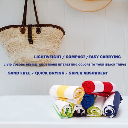 Your Choice Microfiber Beach Towel Sand-Free Quick Dry (67"x35"/60"x30") - color: F-set (9), size: Large(60x30")