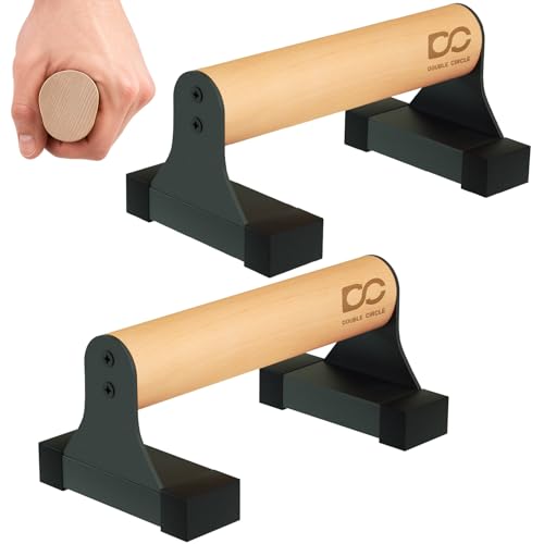 Parallettes Push Up Bar with Ergonomic Wooden Handles - Calisthenics Equipment - Non-slip Parallel Bars for Strength Training and Calisthenics - Pushup Handles Parallettes Bars - size: 9 IN