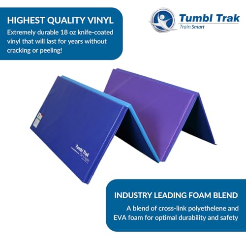 Tumbl Trak Gymnastics Folding Tumbling Panel Mat - color: Blueberry, size: 5'x10'x2"
