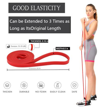 Pull Up Assistance Bands - Resistance Bands Set - Multi-Level Resistance, Fitness Band, Full Body Training, Suitable for Exercise and Physical Therapy Exercise Bands - color: red