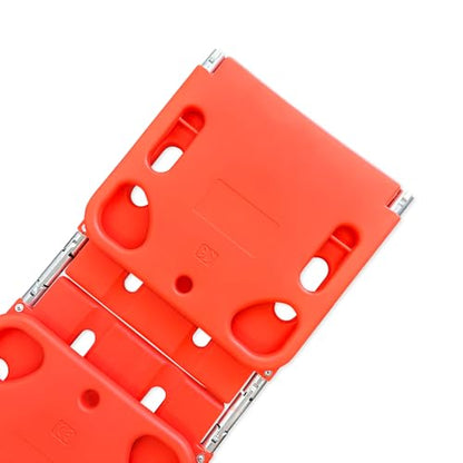 Folding Plastic Spinal Board Stretcher, Water-Floatable Lightweight Rescue Stretcher, Compact Foldable Design for Outdoor and Emergency Evacuation (4-Fold)