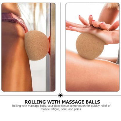 Cork Massage Ball 10cm Muscle Massager for Myofascial Release and Yoga Therapy, Sore Muscle Relief Fitness Roller Ball for Deep Tissue Massage and Body Relaxation