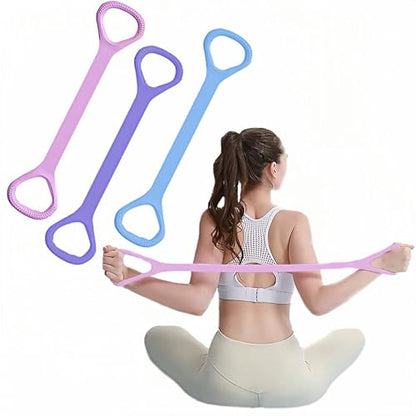 Figure 8 Fitness Resistance Bands, Elastic Bands with Handles for Working Out,Arm|Back|Shoulder Training Elastic Ropes,Exercise Equipment for Physical Therapy Stretching Yoga Pilates